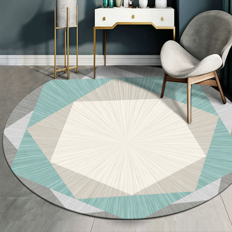 Creative Geometric Pattern Rug Multicolor Modernism Rug Polyester Pet Friendly Washable Non-Slip Area Rug for Bedroom