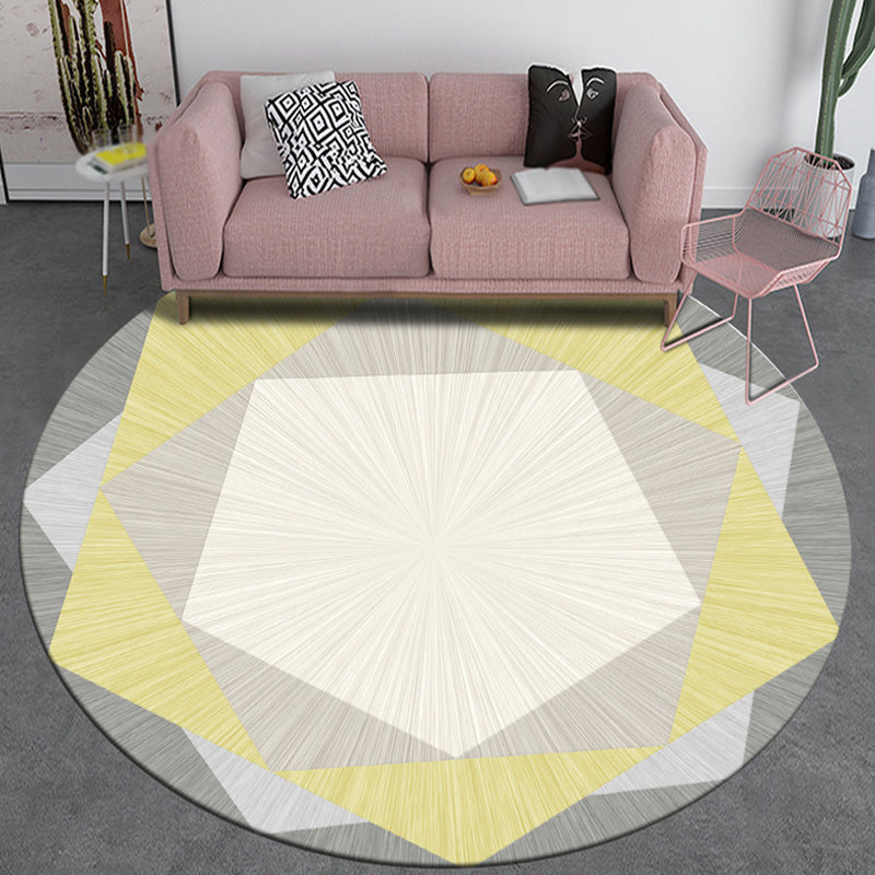 Creative Geometric Pattern Rug Multicolor Modernism Rug Polyester Pet Friendly Washable Non-Slip Area Rug for Bedroom