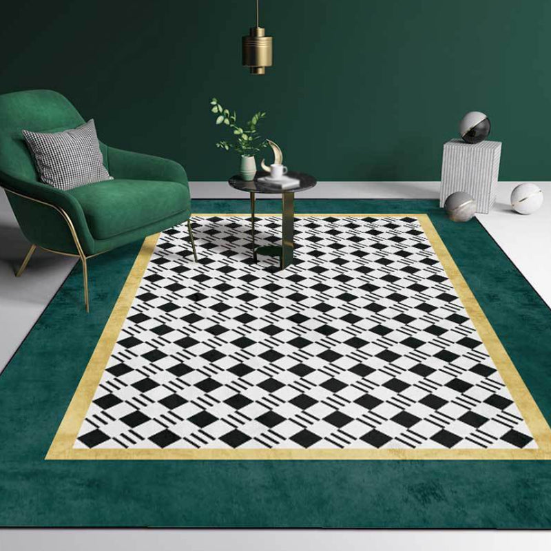 Stylish Geometric Pattern Rug Multicolor Modern Rug Polyester Pet Friendly Washable Non-Slip Area Rug for Bedroom