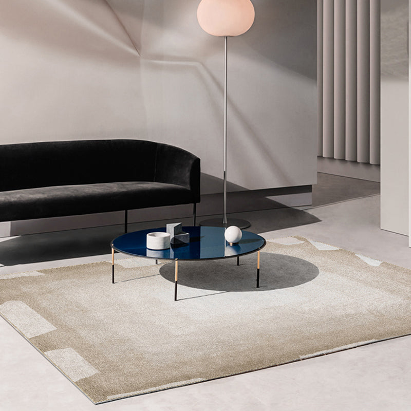 Yellow Living Room Rug Modernist Abstract Rug Chenille Washable Anti-Slip Backing Pet Friendly Carpet