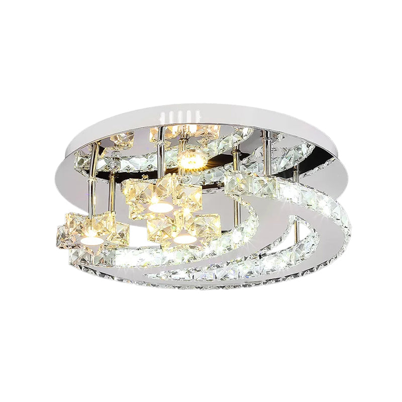 Luxe chroom inbouwlamp maan- en sterrenhemel metalen LED-plafondlamp voor slaapkamer