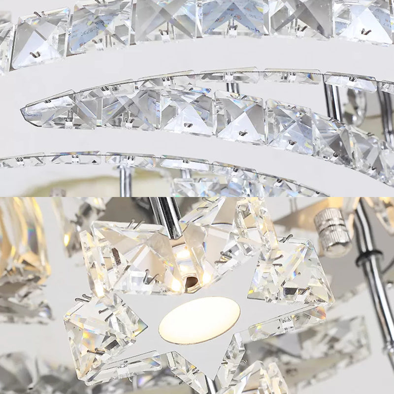 Luxe chroom inbouwlamp maan- en sterrenhemel metalen LED-plafondlamp voor slaapkamer