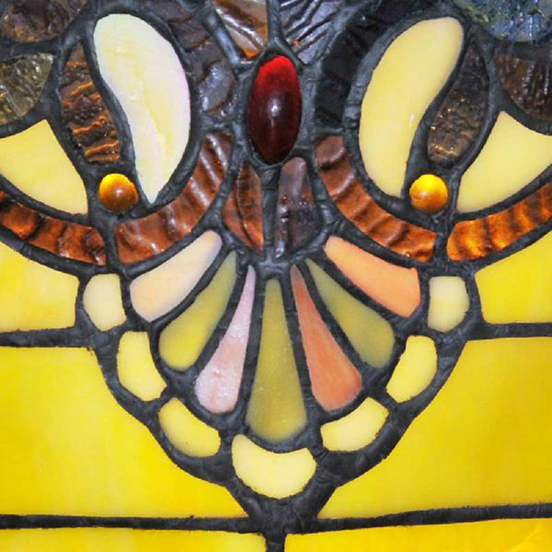 Victorian Wall Sconce Lighting with Bowl Shade Yellow Glass 1 Light Bedroom Wall Lamp