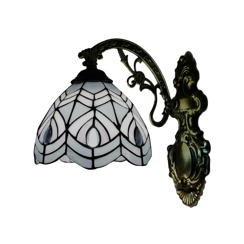 Peacock Wall Lighting Tiffany Style Stained Glass 1 Head Wall Sconce Lighting for Bedroom