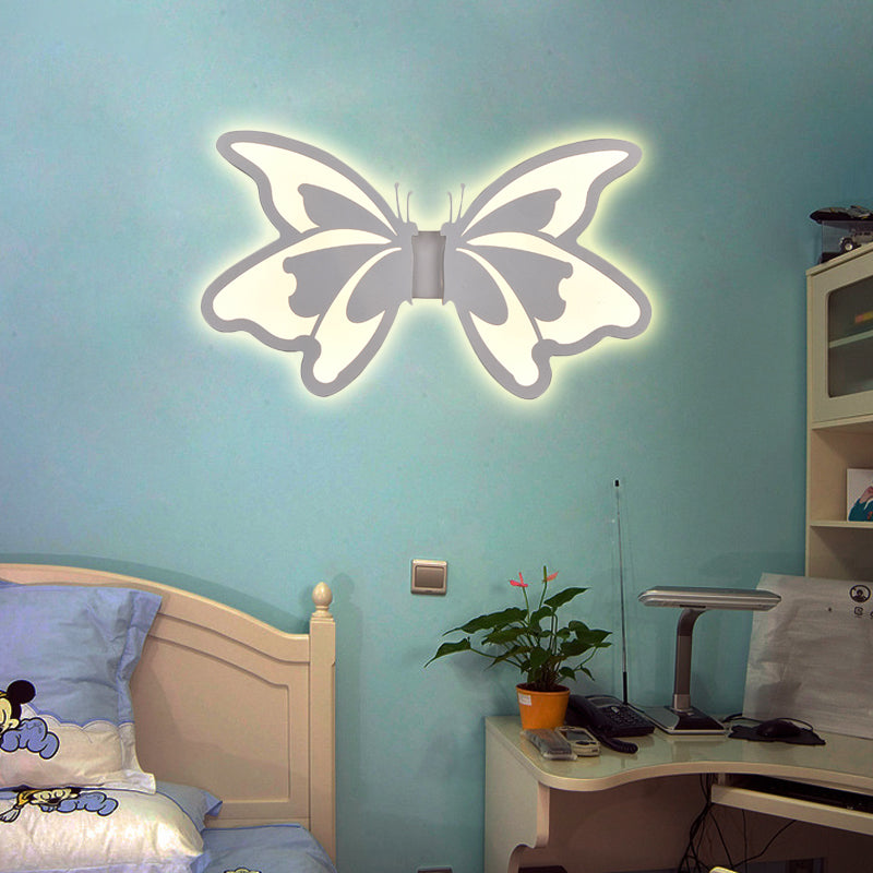Flat Cartoon Shape Wall Light Modern Stylish Acrylic LED Wall Lamp in White for Stair