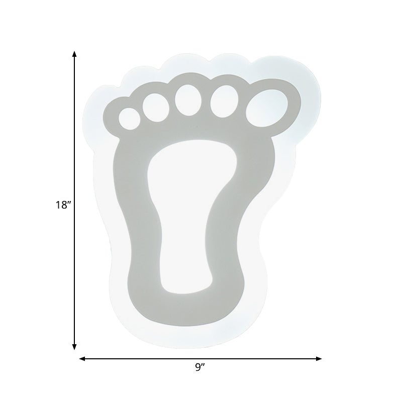 Flat Cartoon Shape Wall Light Modern Stylish Acrylic LED Wall Lamp in White for Stair