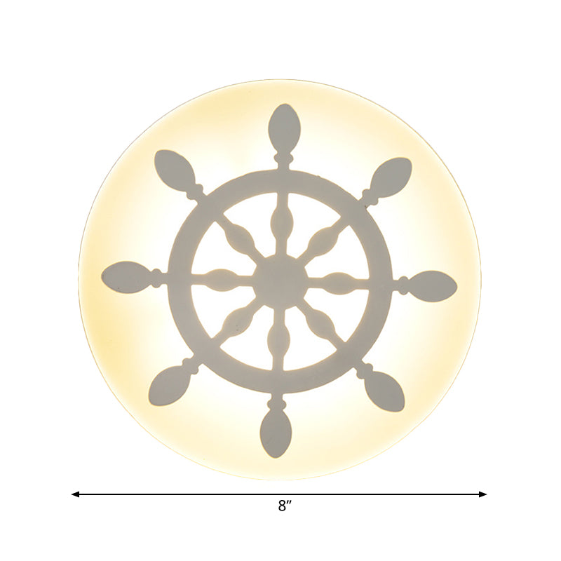 Flat Cartoon Shape Wall Light Modern Stylish Acrylic LED Wall Lamp in White for Stair