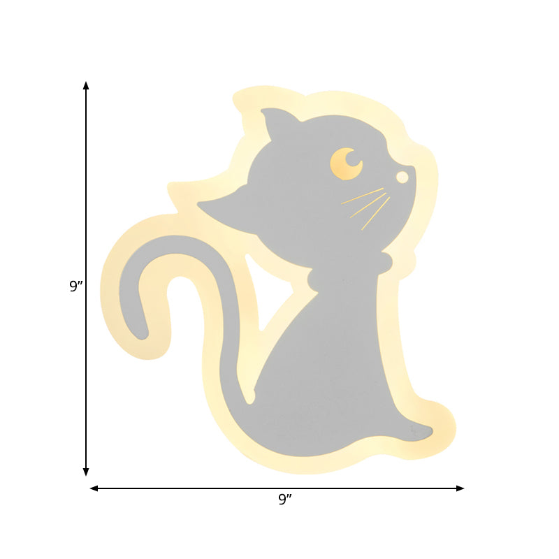 Mooie dieren slanke wandwandcrème Acryl Wit LED -wandlicht voor de kleuterschool van de verpleegkamer