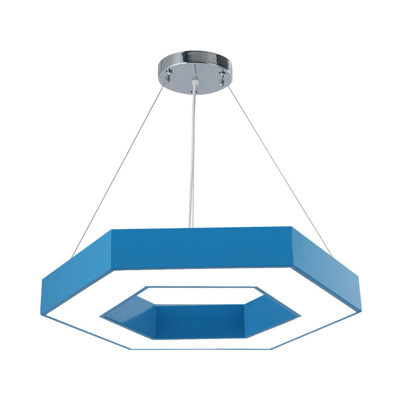 Green/Blue/Red Honeycomb Pendant Lighting Contemporary Led Metal Ceiling Lamp in White/Warm/Natural Light