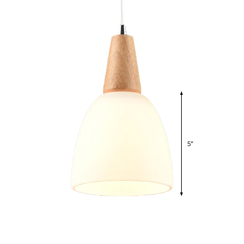 Schüssel Drop Anhänger nordisch mattes weißes Glas 1/2/3-Kopf-Beige Hanging Lamp Kit für Esszimmer