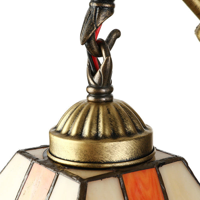 1 Head Wall Mounted Light Tiffany Diamond Orange Stained Glass Sconce Light Fixture