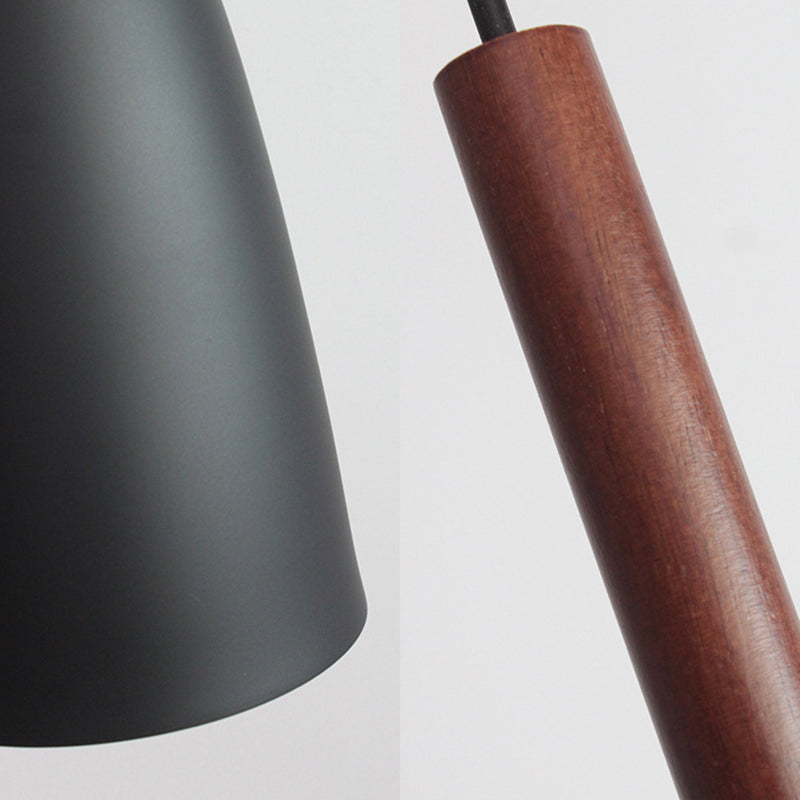 One Bulb Curved Cone Pendant Lamp Modern Stylish Metallic Hanging Light for Restaurant