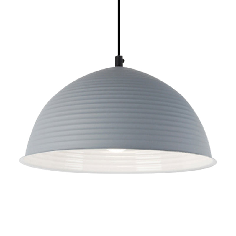Cafe Store Ridged gewölbter Anhänger Leichtes Aluminium 12 "/16" W 1 Light Nordic Style Suspension Lampe in Blau/Grün/Gelb