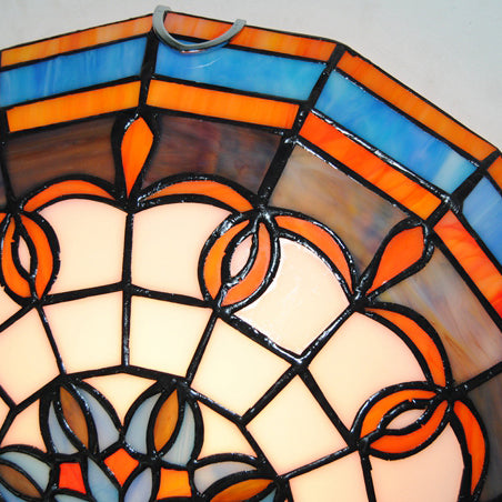 Lampada da soffitto a incasso in vetro colorato barocco blu/giallo per soggiorno