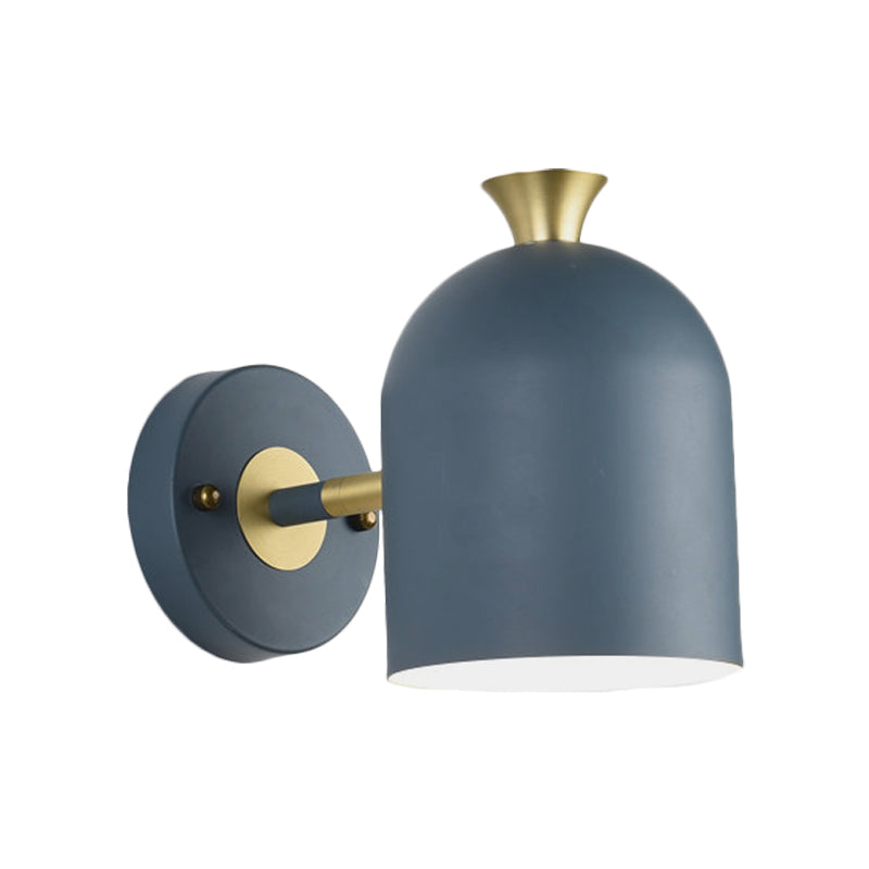 Cup Shade Dining Room Wall Lamp Metal 1 Bulb Nordic Stylish Sconce Light with Macaron Color