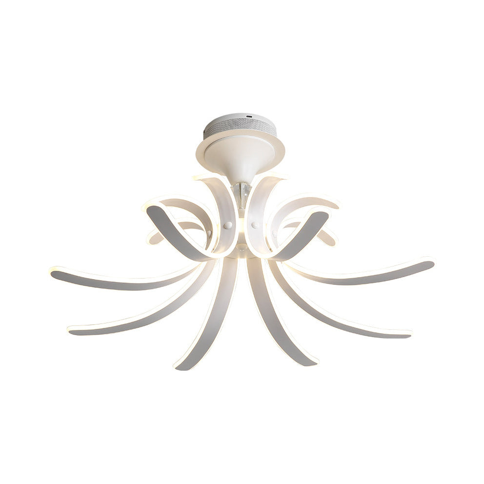 Spring acrylique semi à chasse d'éclairage Multi Lights modernes LED Blanc Semi Flush Plafond Light en blanc / lumière chaude