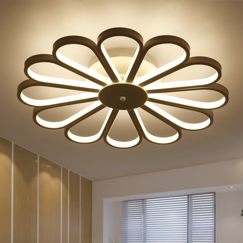 Fleur Fleurie Semi Flush Lighting Contemporain Acrylique Multi Lights LED blanc Semi Flush Plafond Lightture en blanc / clair léger chaud