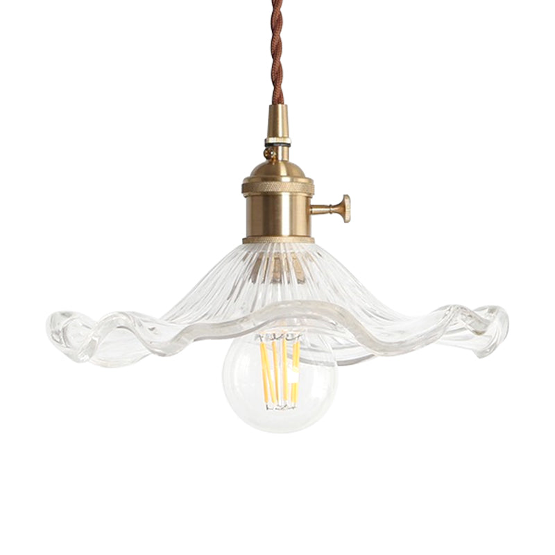 Couloir haltoue Lotus Leaf pendentif éclairage vitre clair une lampe suspendue contemporaine légère