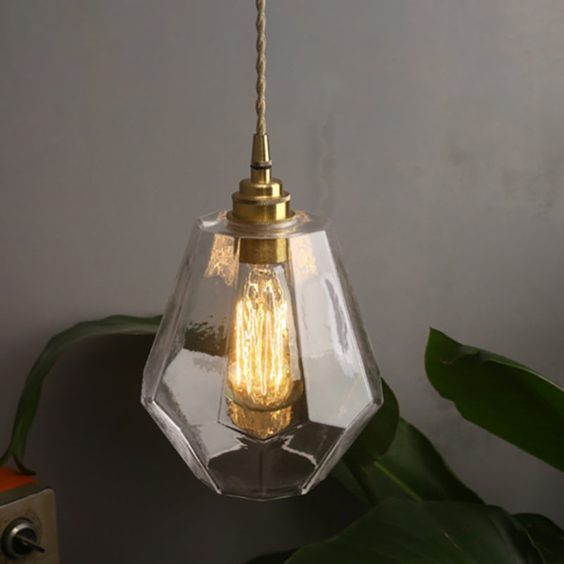 Contemporary Pear Shaped Hanging Lamp Clear Glass 1 Light Pendant Light for Dining Room