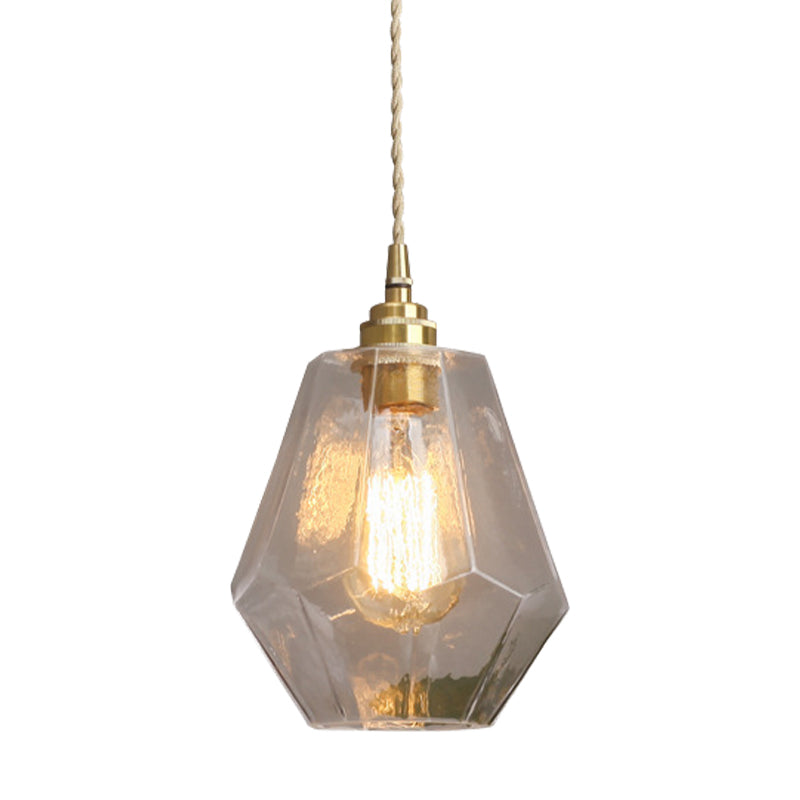 Contemporary Pear Shaped Hanging Lamp Clear Glass 1 Light Pendant Light for Dining Room