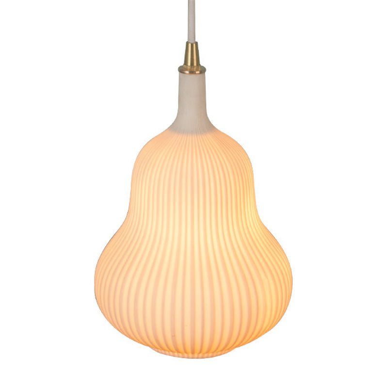 1 Glühbirnenkürbis -Form Suspension Licht kreatives klares Glas Anhänger Licht in Weiß für Esszimmer