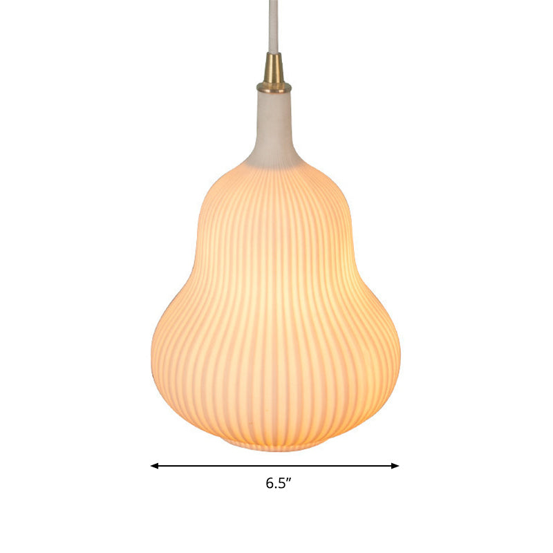 1 Glühbirnenkürbis -Form Suspension Licht kreatives klares Glas Anhänger Licht in Weiß für Esszimmer