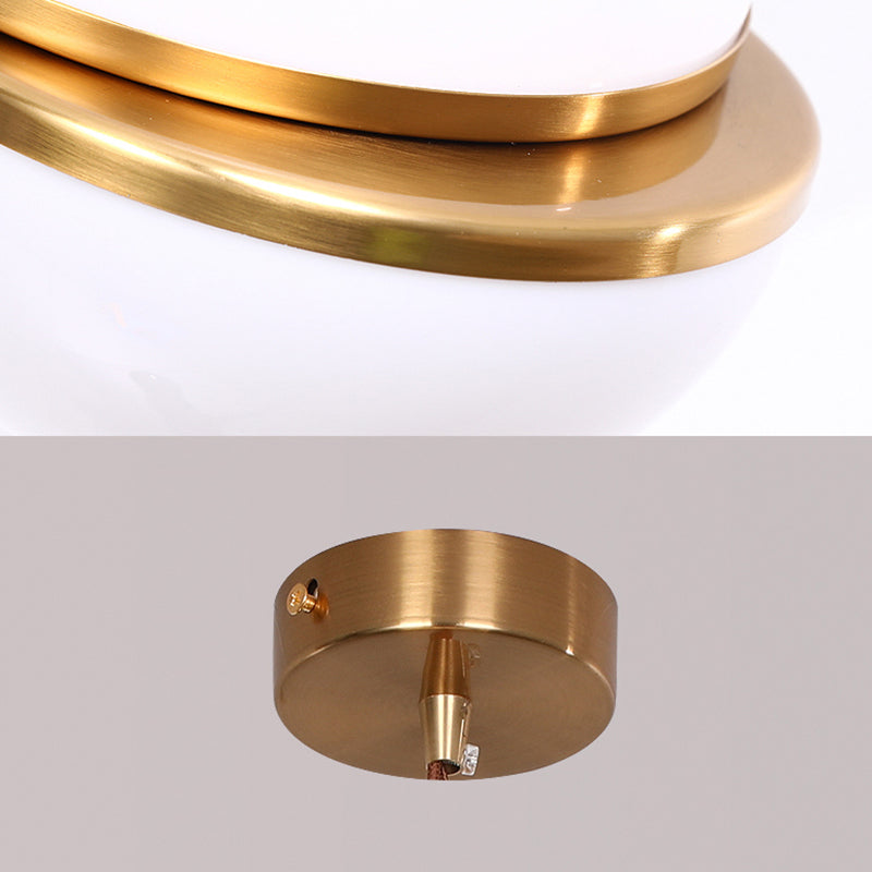 Frosted Glass 2-Hemisphere Pendant Lamp 1 Bulb Contemporary Hanging Light in White for Restaurant