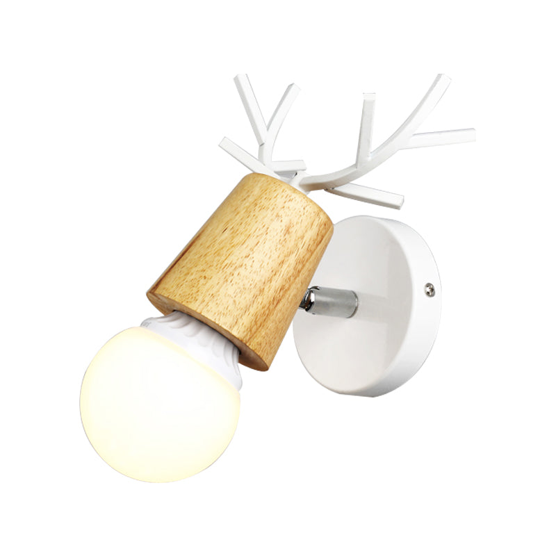 Studienzimmer Hirschhornwand Light Metal 1 Kopf rustikaler weißer Leuchtenlicht