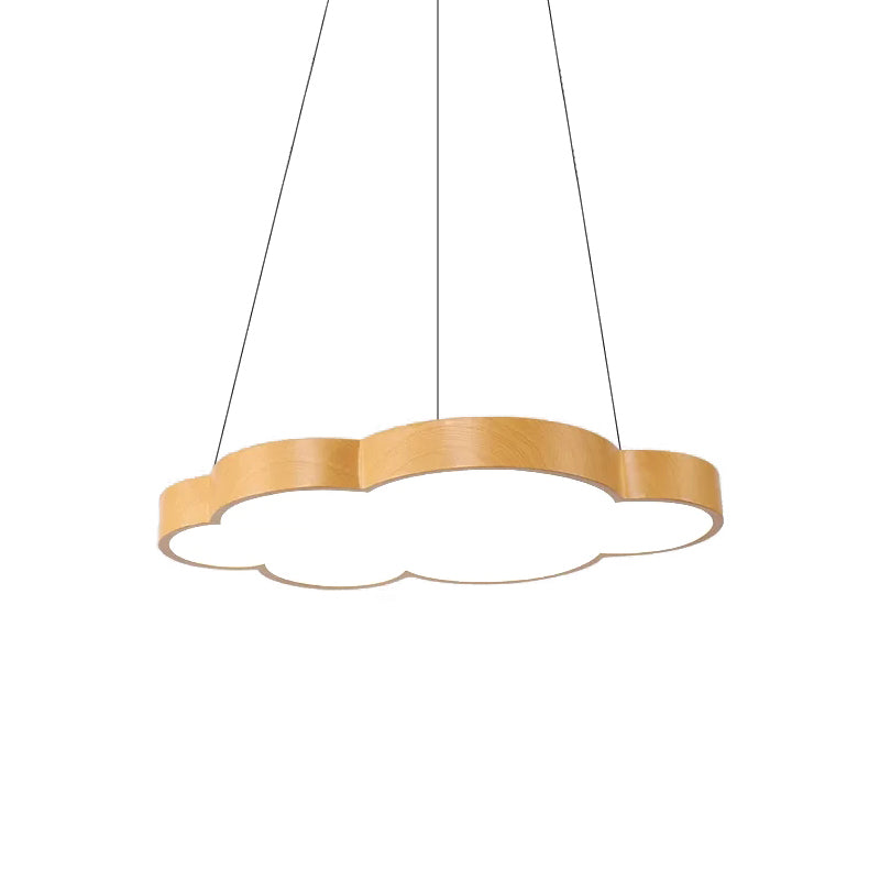 Kids Slim Cloud Pendant Light Acrylique Hanging Light en beige pour la salle de jeux