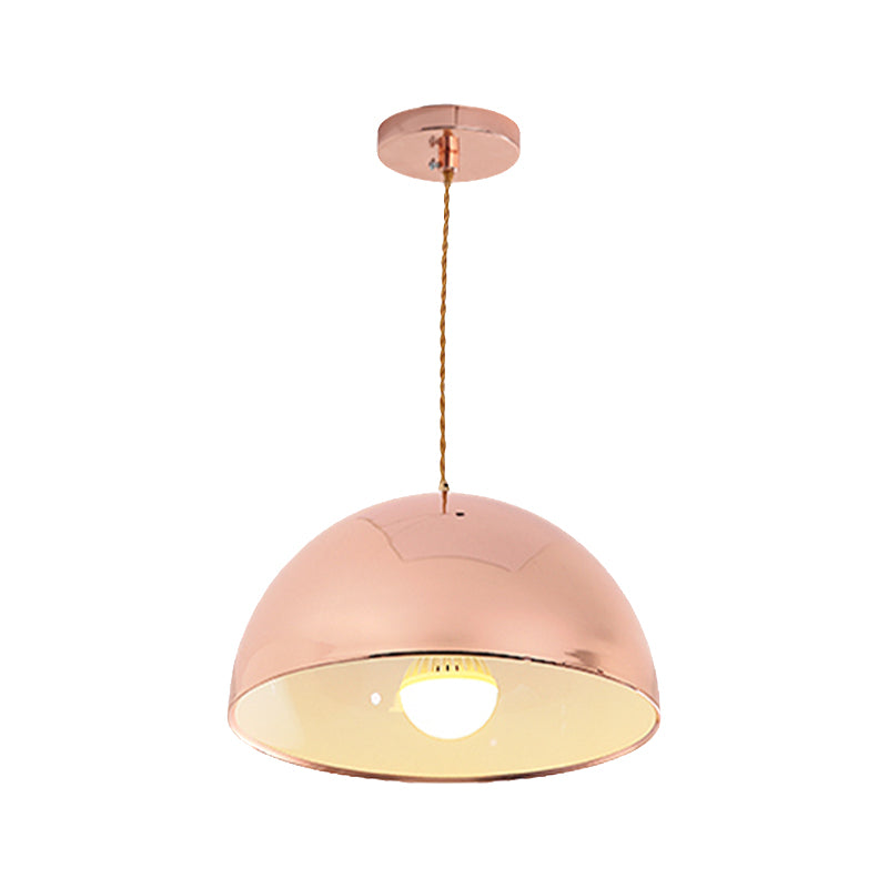 Luz de colgante de oro rosa contemporáneo Hombre abovedada 12 "/16" de ancho 1 luz metálica de luz para restaurante para restaurante