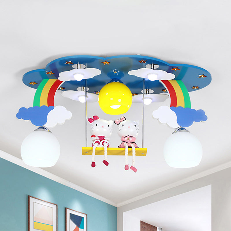 Luz de techo de la habitación del cielo de los niños del cielo 3 luces de techo de dibujos animados con Kitten