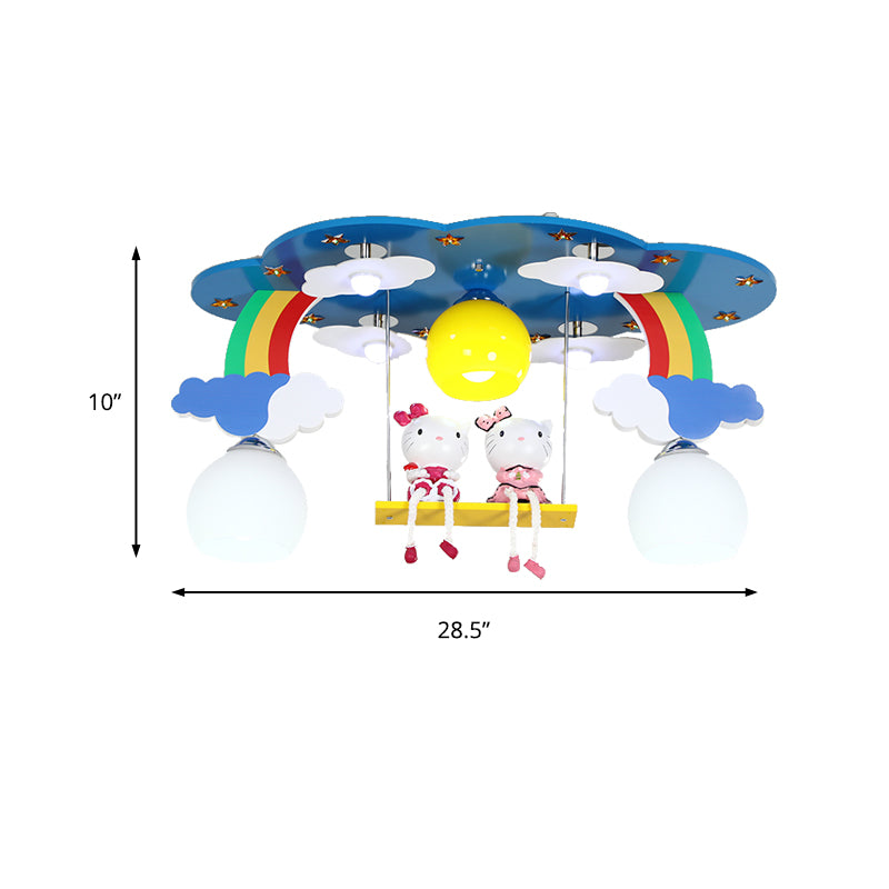 Luz de techo de la habitación del cielo de los niños del cielo 3 luces de techo de dibujos animados con Kitten