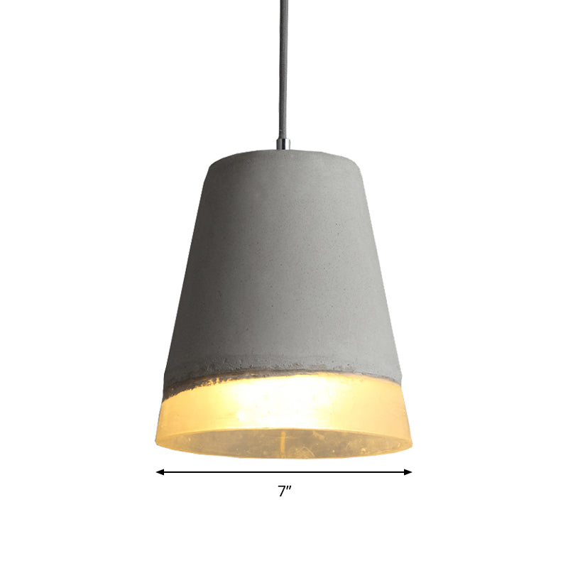Cement Empire Shade Pendant Lighting Dining Room 1 Light Modern Simple Hanging Lamp in Gray