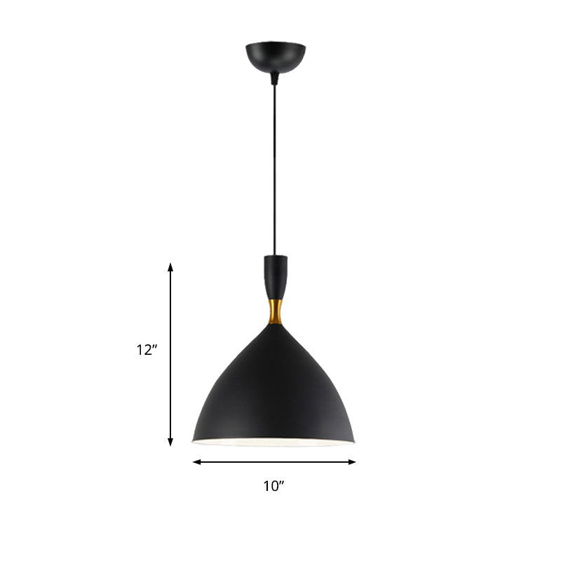 Forma de embudo de aluminio Suspension Light Study Room Café 6.5/10 pulgadas de ancho 1 Lámpara colgante contemporánea ligera