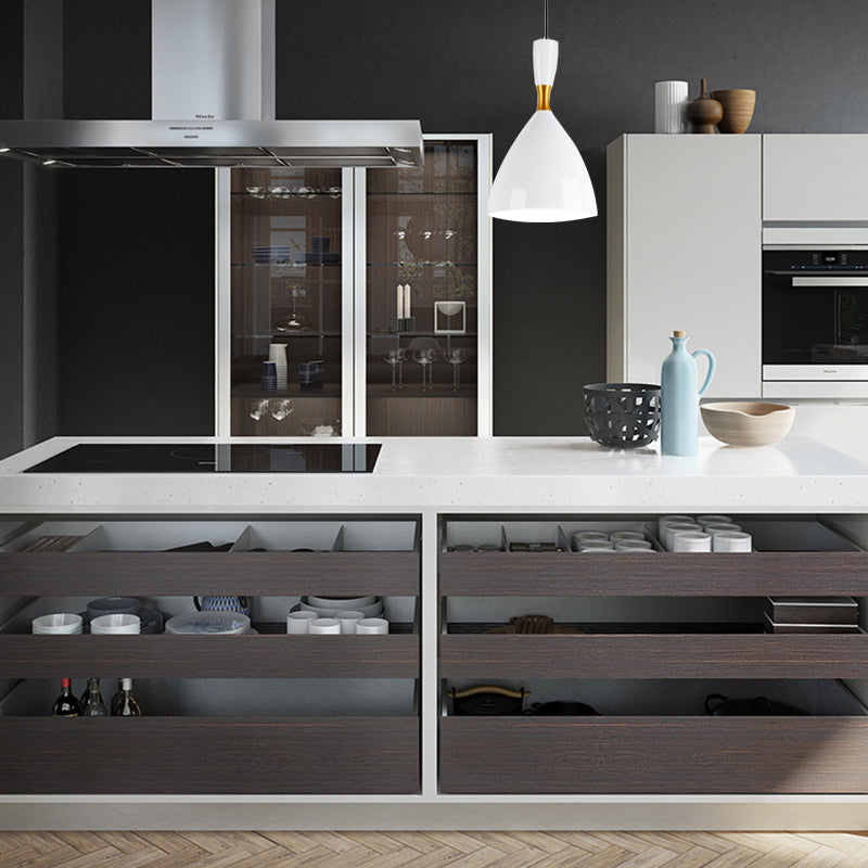 Aluminium Entonnoir Suspension Light Study Room Room Room de 6,5 / 10 pouces de large 1 Light Contemporary Pendant lampe