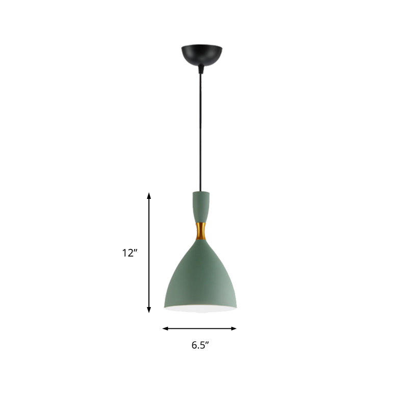 Tienda de tela de restaurantes Funro de embudo iluminación colgante de aluminio 1 cabezal Macaron loft Suspension Light