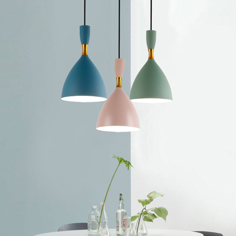 Tienda de tela de restaurantes Funro de embudo iluminación colgante de aluminio 1 cabezal Macaron loft Suspension Light