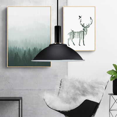 Pendre de bol contemporain 11 "/ 14" de large 1 ampoule en aluminium suspendu pour galerie