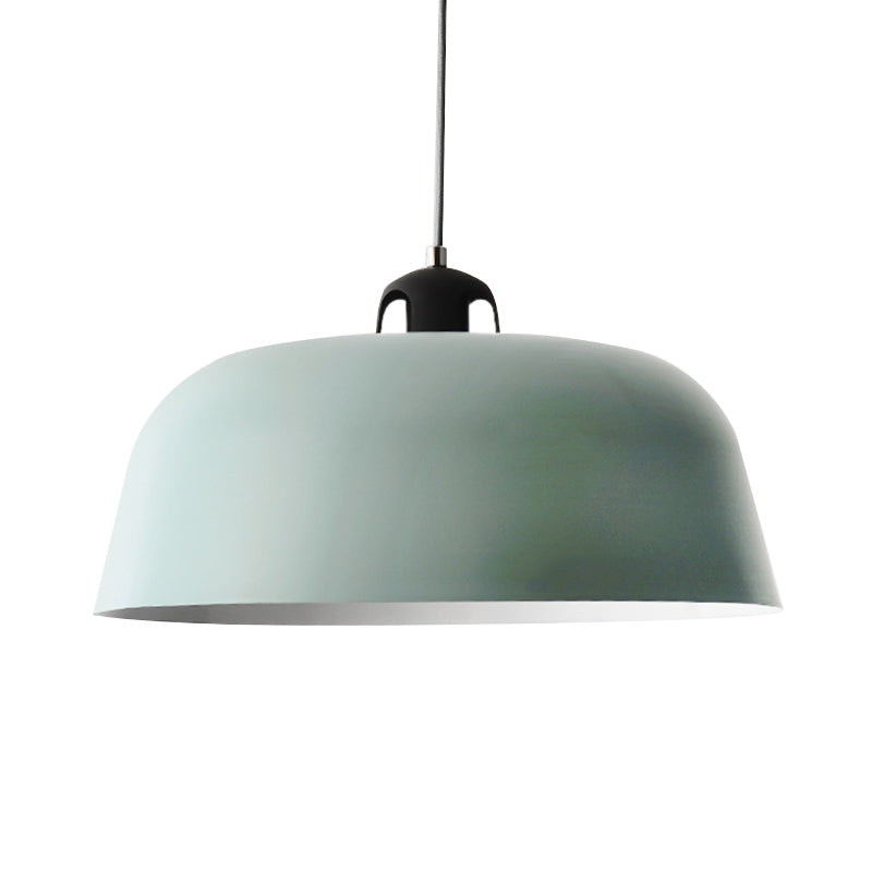 Luce a sospensione a forma di barattolo macaron fienile 1 lampada a soffitto in metallo chiaro in blu/verde/giallo/rosa per bagno in camera infermieristica