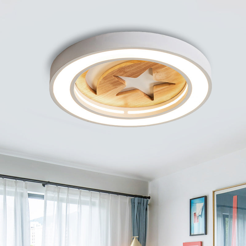Slim Circle Kid Bedroom Ceiling Mount Light Acrylic Modern LED Ceiling Lamp with Star
