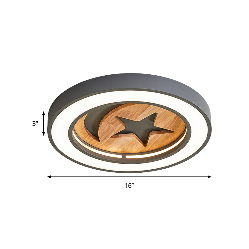 Slim Circle Kid Bedroom Ceiling Mount Light Acrylic Modern LED Ceiling Lamp with Star
