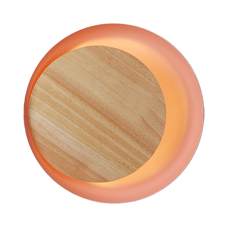 Lámpara de pared Led Led Led Led Led de madera de la luz de la pared del eclipse rosa para el baño de la escalera