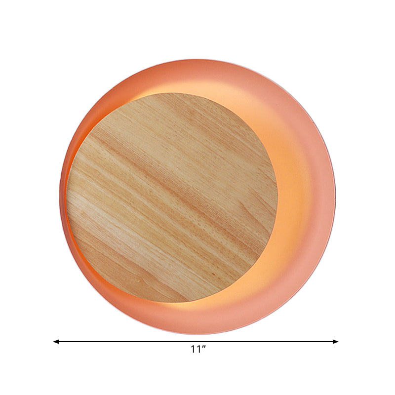 Lámpara de pared Led Led Led Led Led de madera de la luz de la pared del eclipse rosa para el baño de la escalera