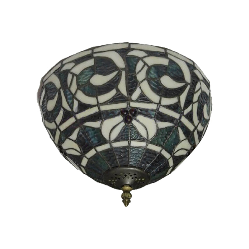 Plafonnier rustique à 2 lumières en verre teinté pour chambre à coucher