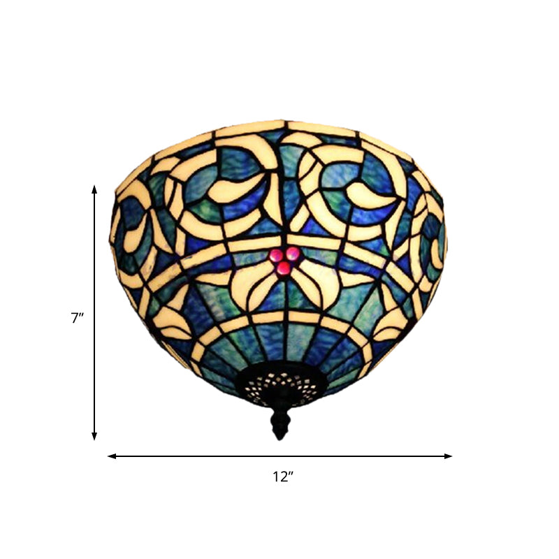 Plafonnier rustique à 2 lumières en verre teinté pour chambre à coucher
