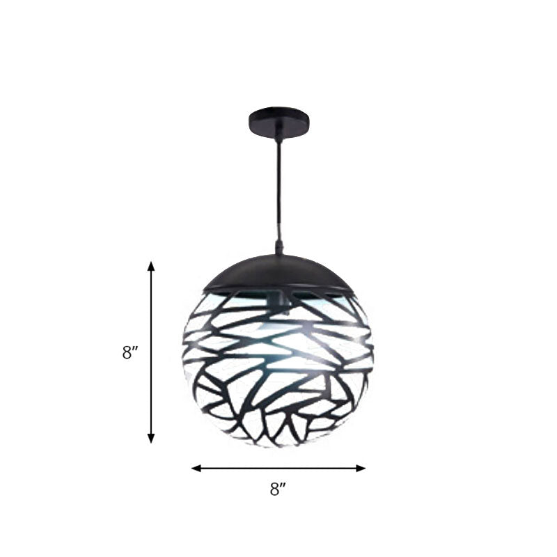 Luz de comedor de luz colgante de globo hueco metálico 1 Luz de colgante contemporáneo de luz