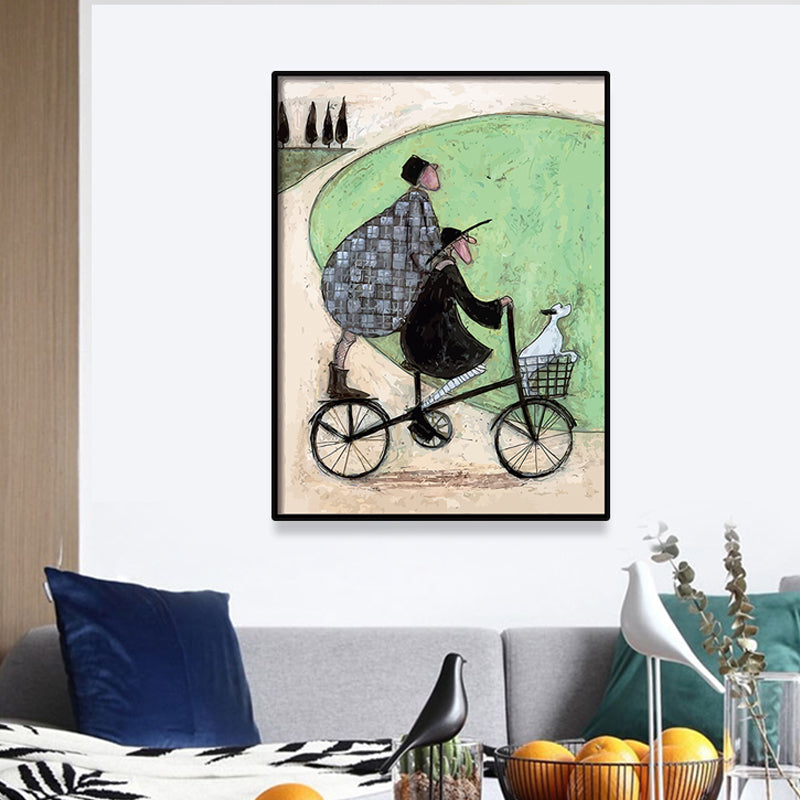 Recreational Figure Wall Art Decor Pastel Color Canvas Painting, Textured, Multiple Sizes