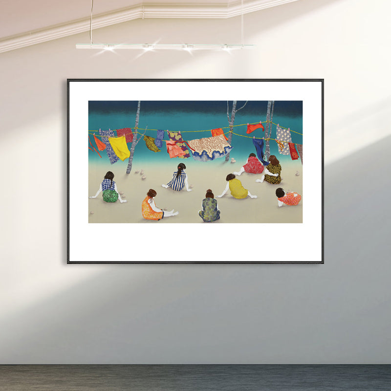 Oil Painting Fun Times Canvas Wall Art for Kids Bedroom, Pastel Color, Multiple Sizes