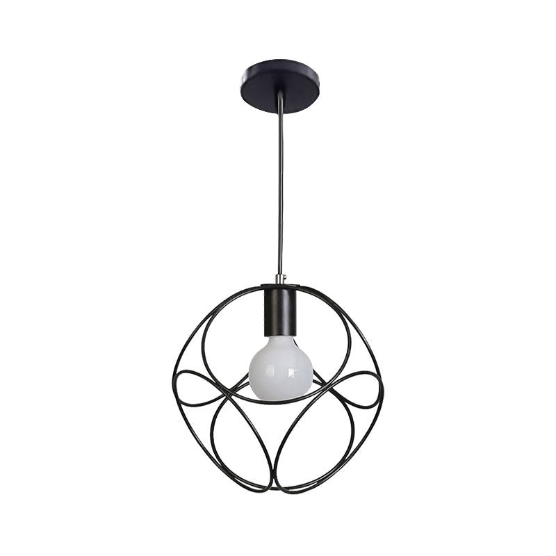 Luz de suspensión de marco de alambre de globo macarrón 1 luz colgante de metal ligero para dormitorio infantil