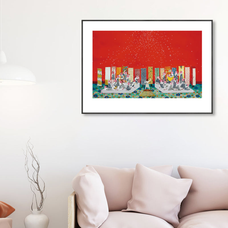 Oil Painting Fun Times Canvas Wall Art for Kids Bedroom, Pastel Color, Multiple Sizes